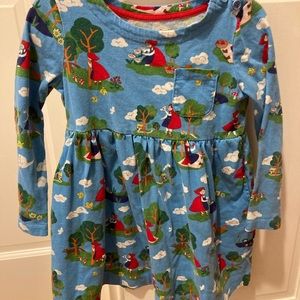 Mini Boden 100% cotton long sleeve red riding hood dress. 2-3 years.